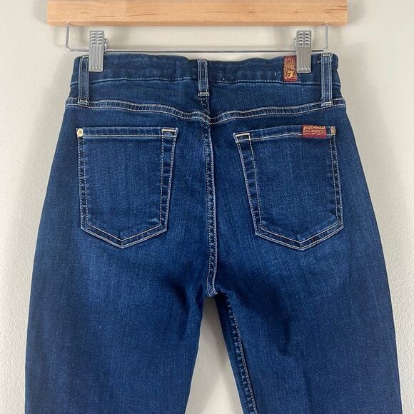 7 For All Mankind The Ankle Skinny Dark Wash Jeans - Picture 7 of 8